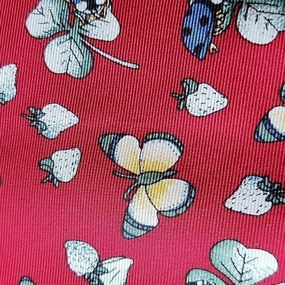 Leidenfalter 100% silk Repp berry lady bug clover blue red unisex necktie - Picture 10 of 12